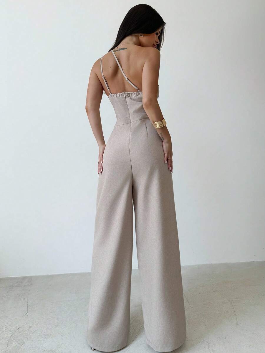 Jumpsuit Asimétrico Elegante de Pierna Ancha