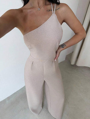 Jumpsuit Asimétrico Elegante de Pierna Ancha