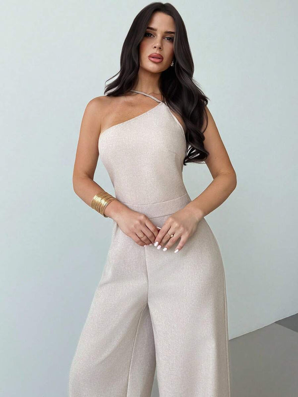 Jumpsuit Asimétrico Elegante de Pierna Ancha