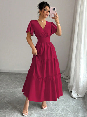 Vestido largo burdeos elegante para ocasiones formales – look completo