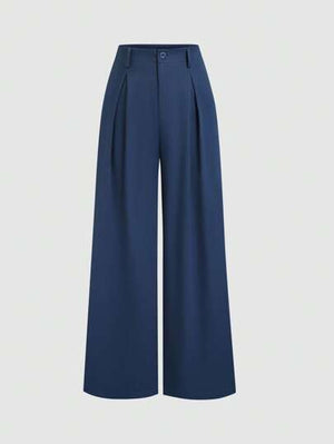 Pantalón Palazzo Azul Marino De Pierna Ancha