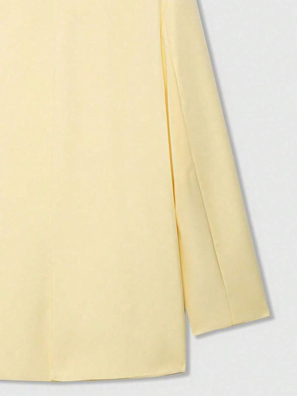 Blazer Amarillo Pastel De Doble Botonadura
