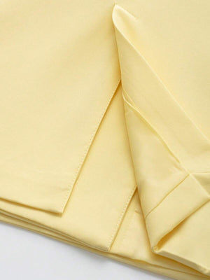 Blazer Amarillo Pastel De Doble Botonadura