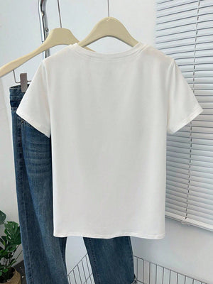 Camiseta Gráfica Con Bordado De Hongos