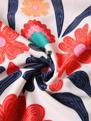 Traje de Baño Asimétrico con Falda Floral