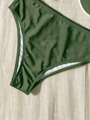 Bikini Push Up Verde Oliva Estilo Concha Marina
