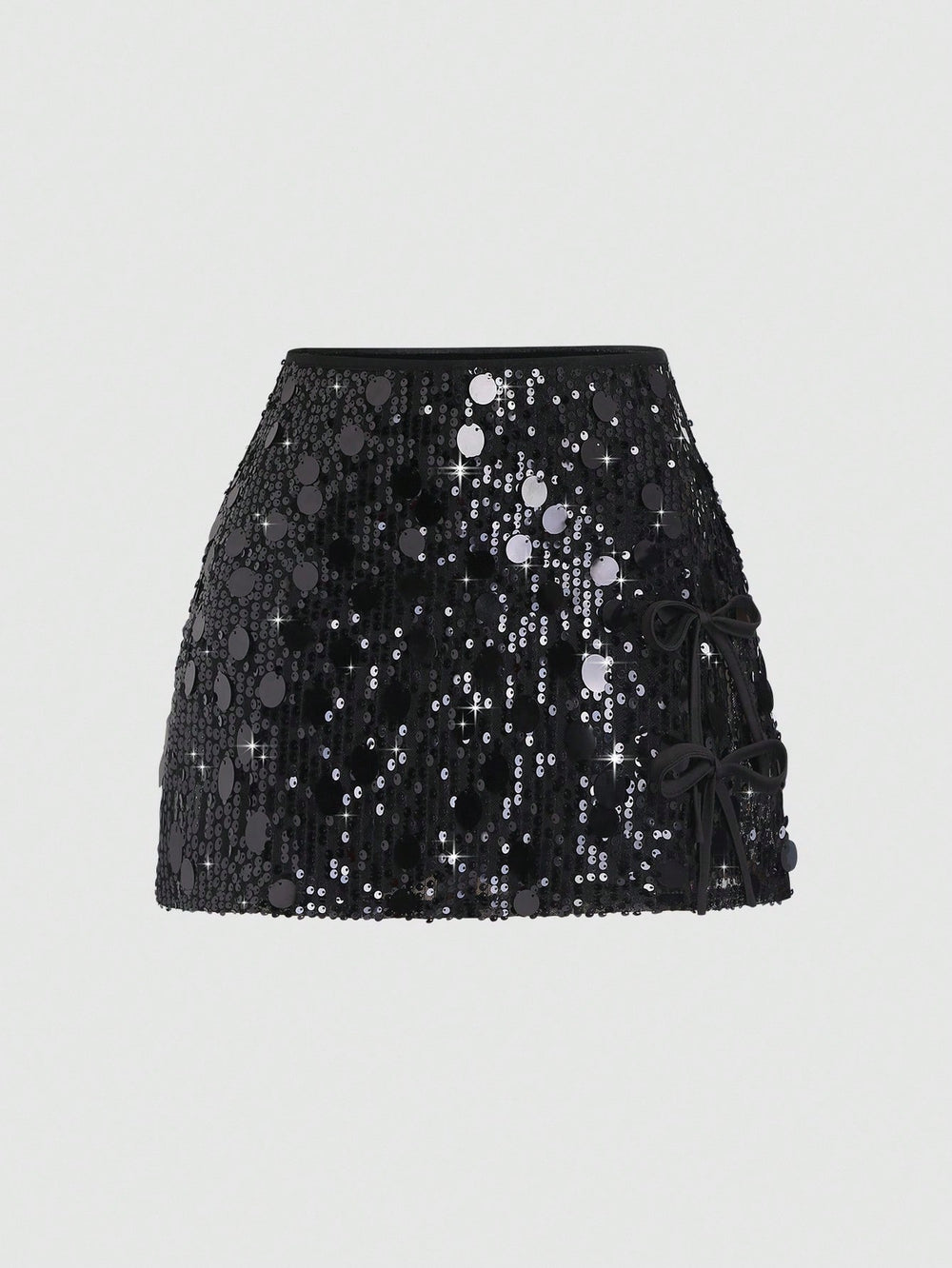 Falda elegante con lentejuelas en dos tonos vista frontal.