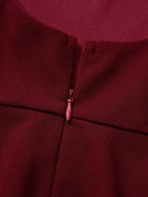 Vestido Midi Elegante Sin Mangas Color Vino