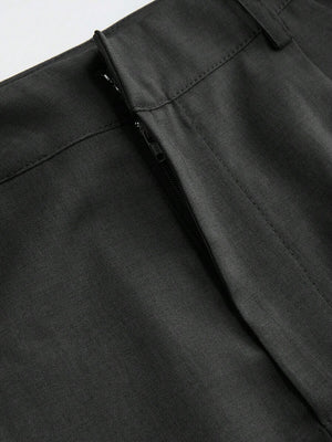 Pantalón Formal Negro de Pierna Ancha con Pinzas