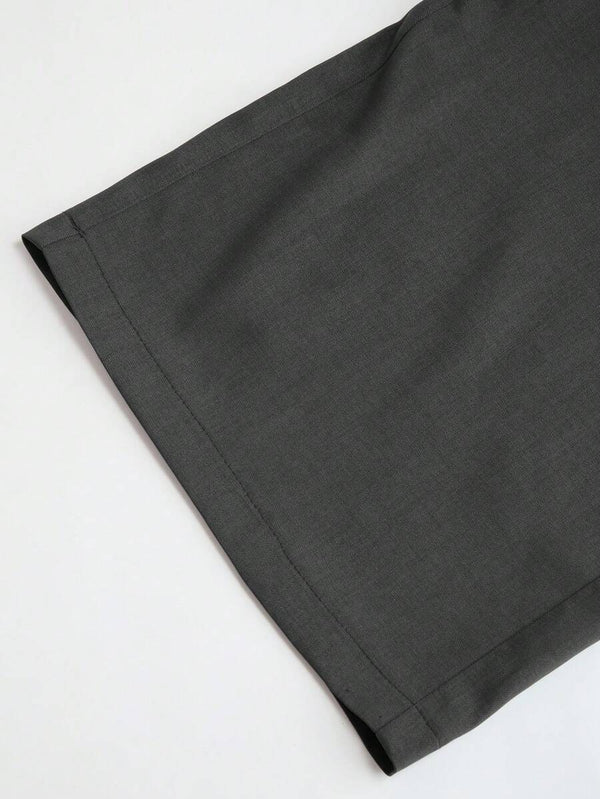 Pantalón Formal Negro de Pierna Ancha con Pinzas