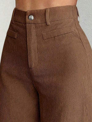 Pantalón de Pana Tiro Alto Marrón