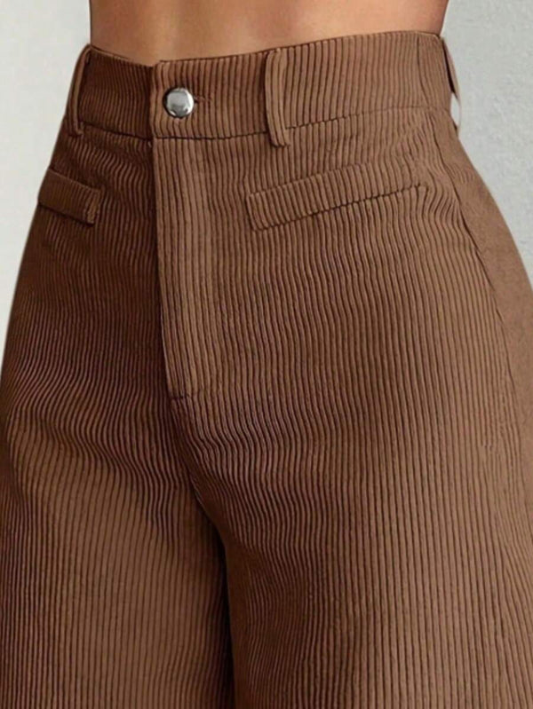 Pantalón de Pana Tiro Alto Marrón
