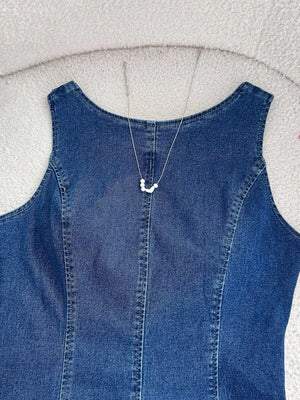 Vestido de Mezclilla Casual Con Silueta Evasé