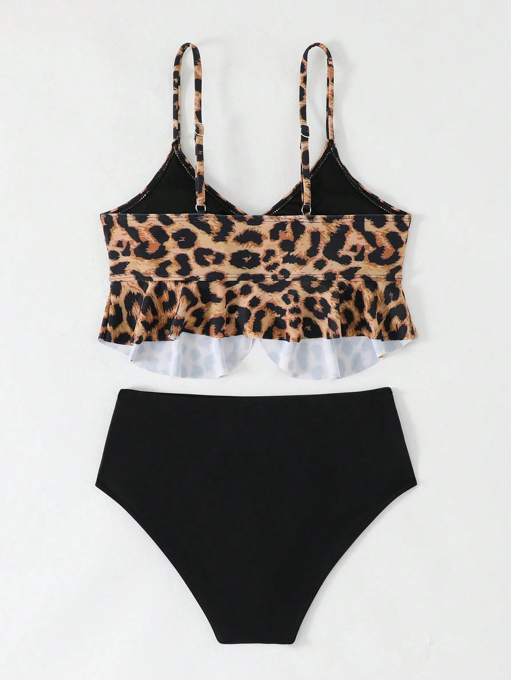 Bikini Estampado De Leopardo Con Lazo Y Nudo set de 2 piezas vista frontal.
