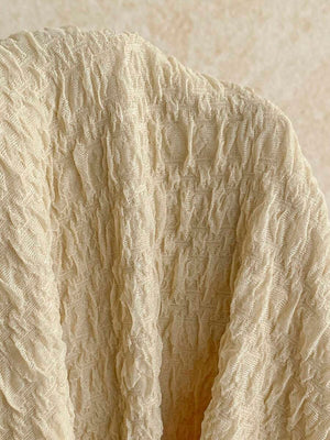Vestido Beige Texturizado Con Detalles Marinos