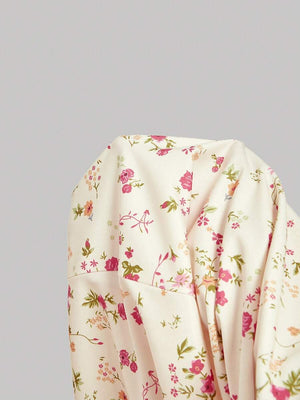 Vestido Floral Midi Con Escote Halter Estilo Bohemio