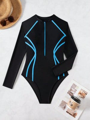 Traje De Baño Deportivo Negro look completo playa