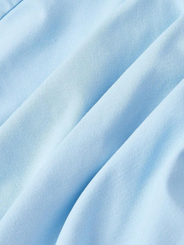 Vestido Largo Elegante Con Hombros Descubiertos Azul Cielo