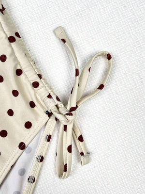 Traje de Baño Entero Con Lunares Y Escote Halter