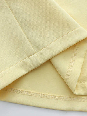 Conjunto Elegante De Chaleco Sastre Y Short Amarillo