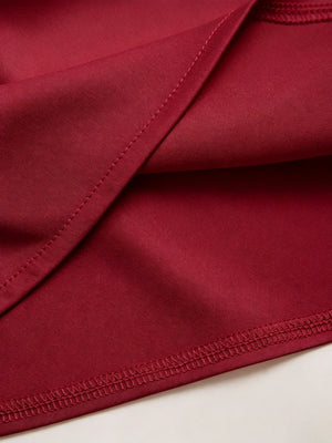 Blusa Elegante Burdeos Con Detalle Fruncido Sin Mangas