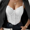 Top De Tirantes Bustier Con Encaje