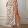 Falda larga bohemia floral con abertura – Vista frontal