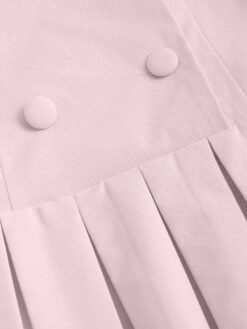 Vestido corto Rosa con solapa y plisado
