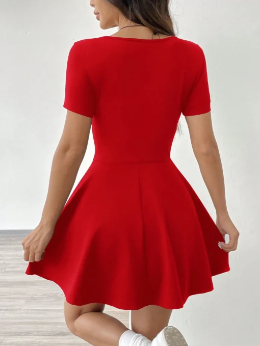 Vestido A Línea Rojo Pasión